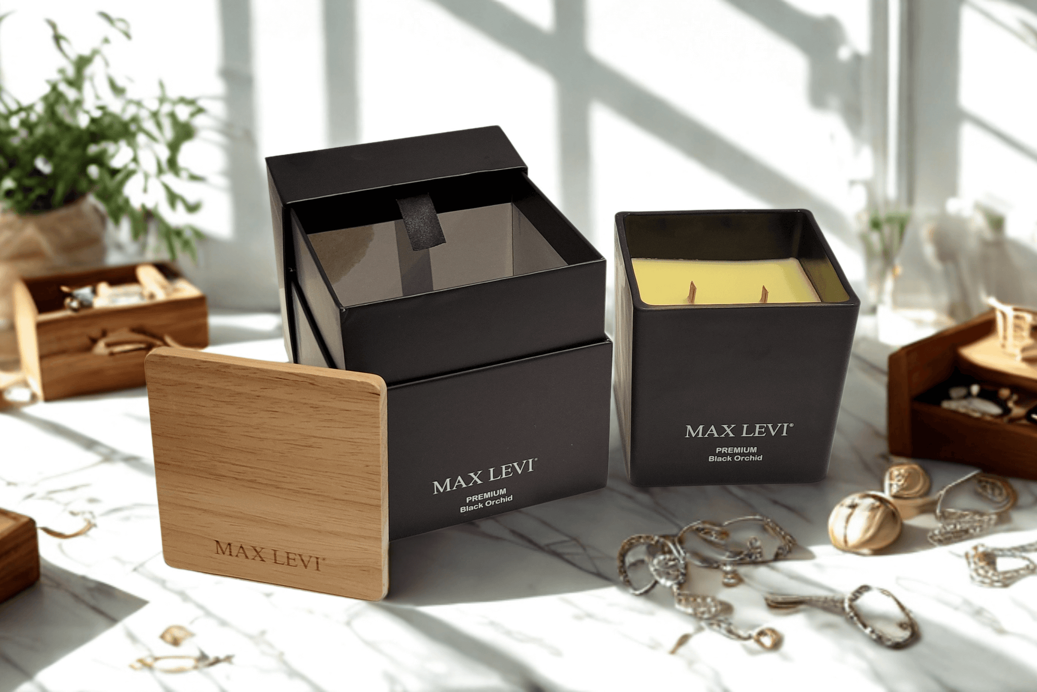Max Levi Premium Candles lifestyle image.