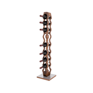 Max Levi Trim 9 American Walnut wood wine rack, wine stand rack, a wine rack, silver stand, corner image with bottles