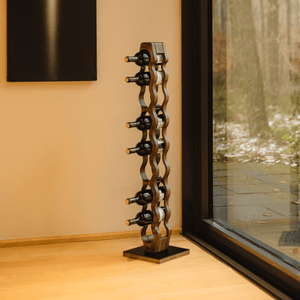 Max Levi Trim 9 American Walnut wood wine rack, wine stand rack, a wine rack, lifestyle image